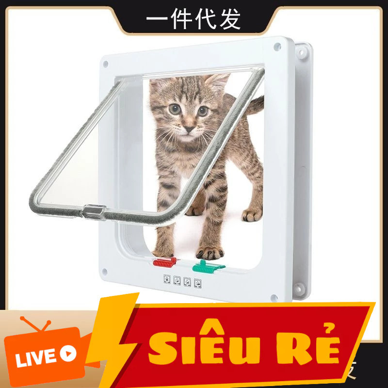 Channsusu2 (Sẵn size S, L) Cửa tự động Chó Mèo, cửa Ra Vào cho chó, Cửa chui chó mèo, Cửa lật dành