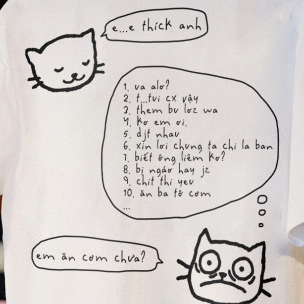 Áo thun oversize local brand Mèo cute vớ vẩn | Áo Vớ Vẩn | Cotton 230gsm | Mèo 03