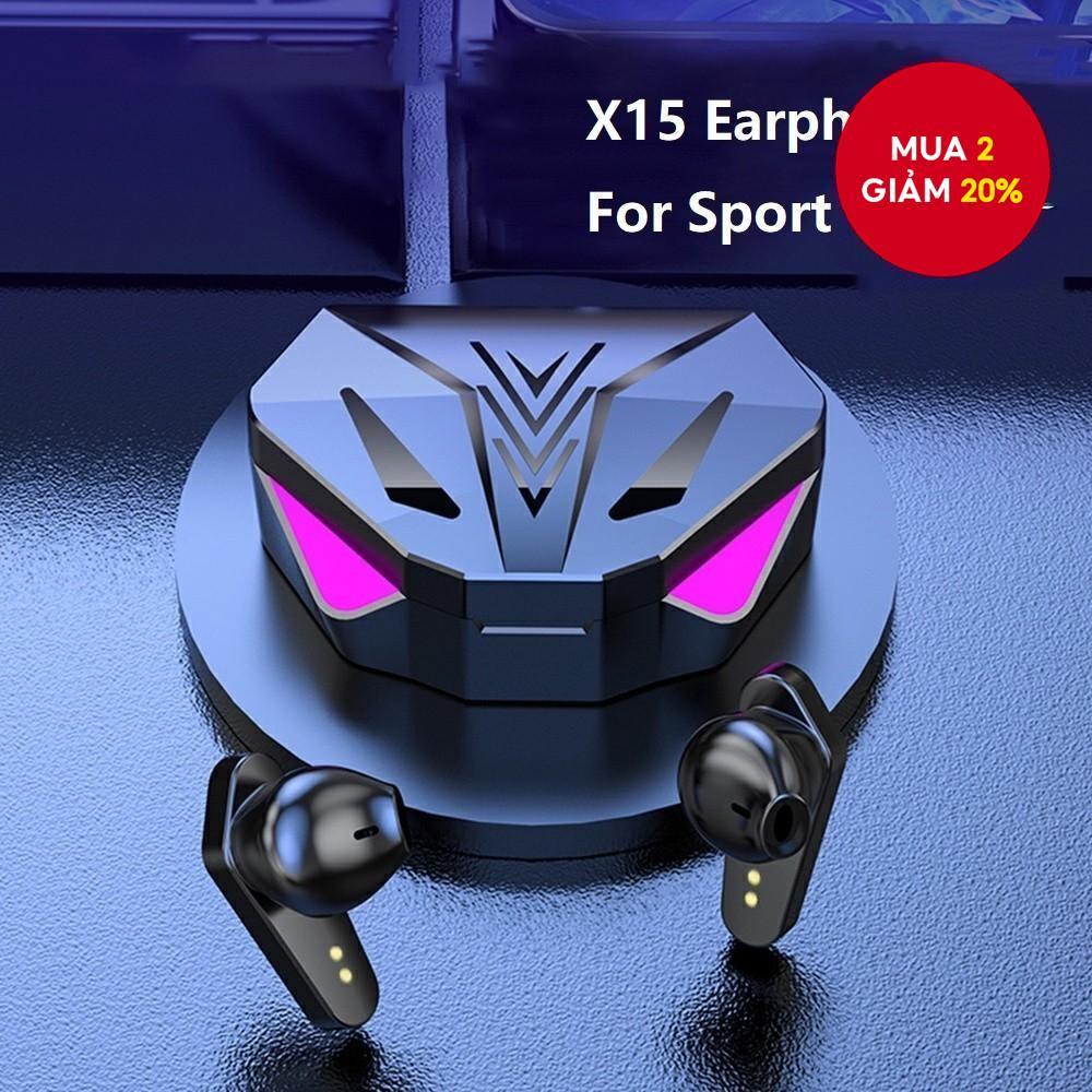Tai nghe Bluetooth 5.3 không dây Tai nghe chơi game có độ trễ thấp Tai nghe giảm tiếng ồn di động X15