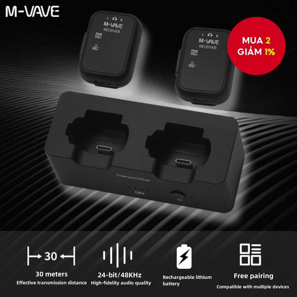 Hệ thống giám sát không dây mới M-VAVE WP-12 2.4GHz | Hệ thống 1Tx+2Rx với độ trễ siêu thấp 3ms | Ph