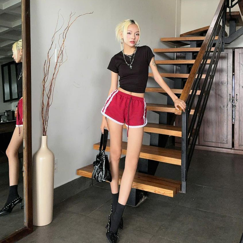 AB HOUSE - Quần short trơn phối viền trắng thời trang nữ