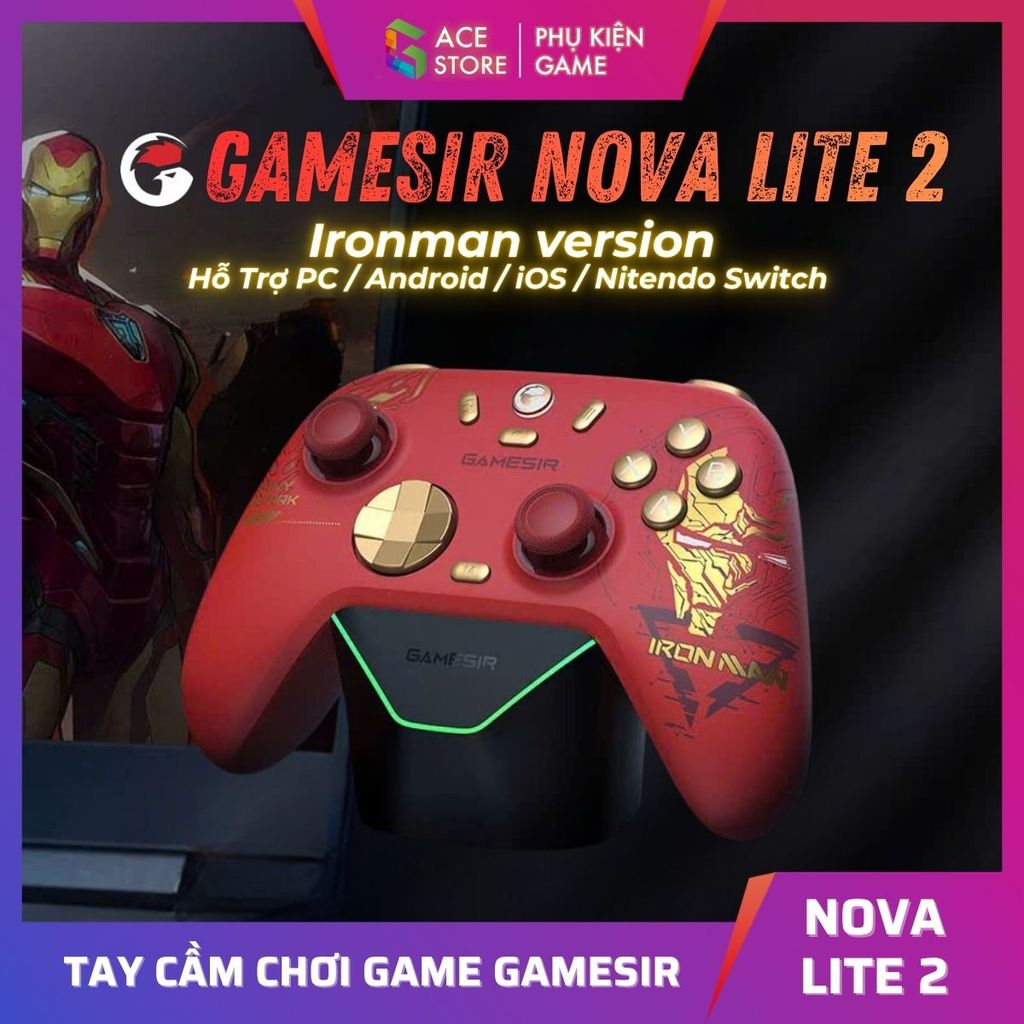 [Chính hãng] Tay Cầm Gamesir Nova Lite 2 Phiên Bản Ironman Hỗ Trợ PC / Android / iOS / Nitendo Switc