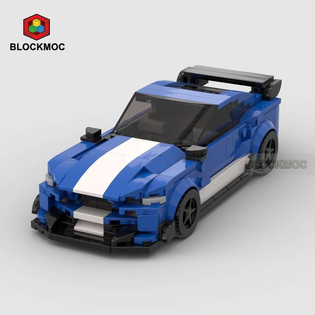 Khối xây dựng xuyên biên giới MOC Xe thể thao Racing Mustang Tương thích với Lego Trẻ em Ford Mustan