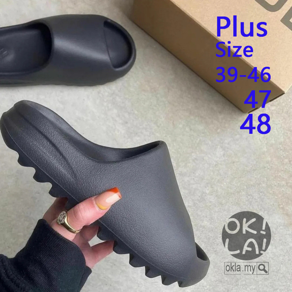 HQ6448 Kanye West x Yeezy Slide "Onyx" Giày đi biển màu đen Dép quá khổ ak47