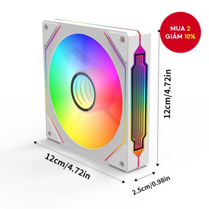 Bộ điều khiển quạt laptop Argb Prism 4pro mới cho vỏ máy tính, tản nhiệt sáng với đèn màu thế hệ 2/4