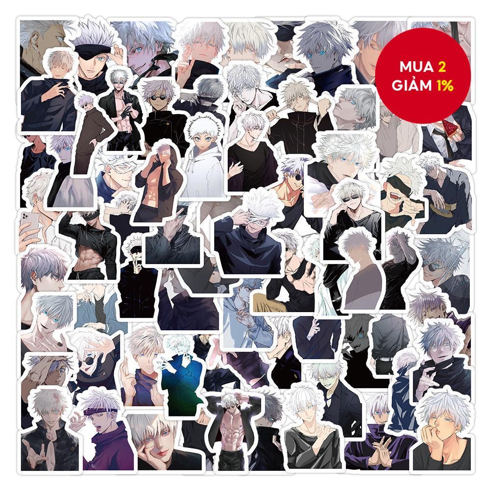 100 miếng sticker Anime Jujutsu Kaisen Satoru Gojo cho mũ bảo hiểm, xe đạp, tay cầm, hộp đựng bút.