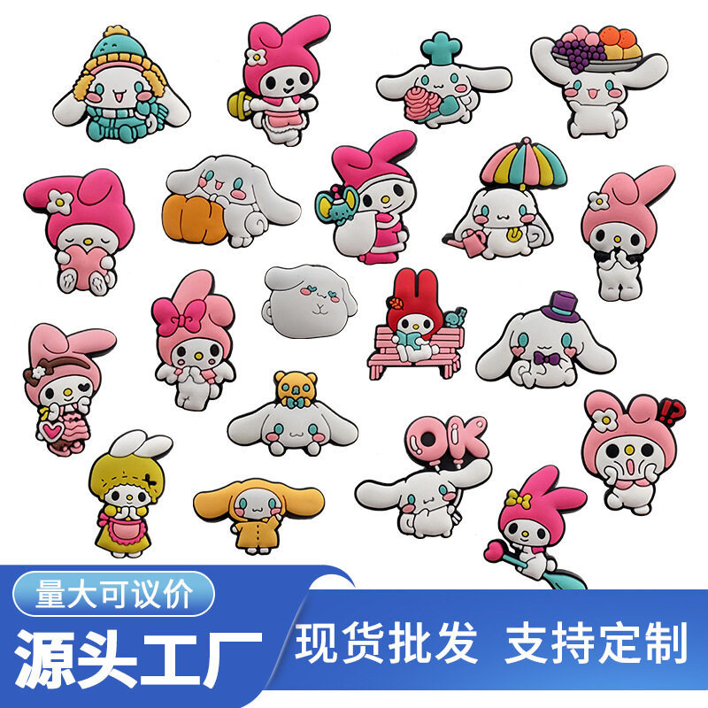 Giày Quyến Rũ Hoạt Hình Dễ Thương Sanrio Cinnamoroll Giai Điệu Giày Khóa PVC Móc Trang Trí Cho Crocs