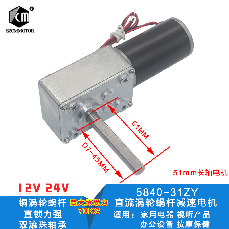 Turbo Ốc Gear Motor Tự Khóa 12V24V Micro DC Motor 4058GW DC Gear Motor Nhỏ