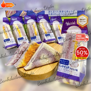   combo 12c tặng 1  Bánh mì tam giác khoai môn trứng muối chà bông Ăn Vặt Bánh Kẹo 
