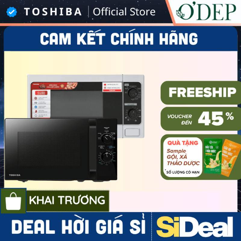 Lò vi sóng Toshiba MWP-MM20P(WH)/ MWP-MM20P(WH) - Hàng chính hãng, bảo hành 12 tháng - SIDEAL SIO