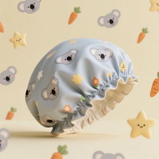 Mũ trùm đầu tắm 2 lớp PEVA chống thấm nước, co giãn hình thú dễ thương