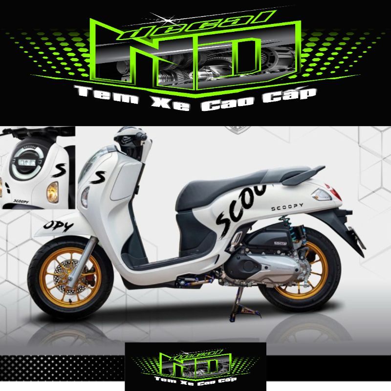 Tem Scoopy 2025  - tem PVC 3 lớp không bay màu