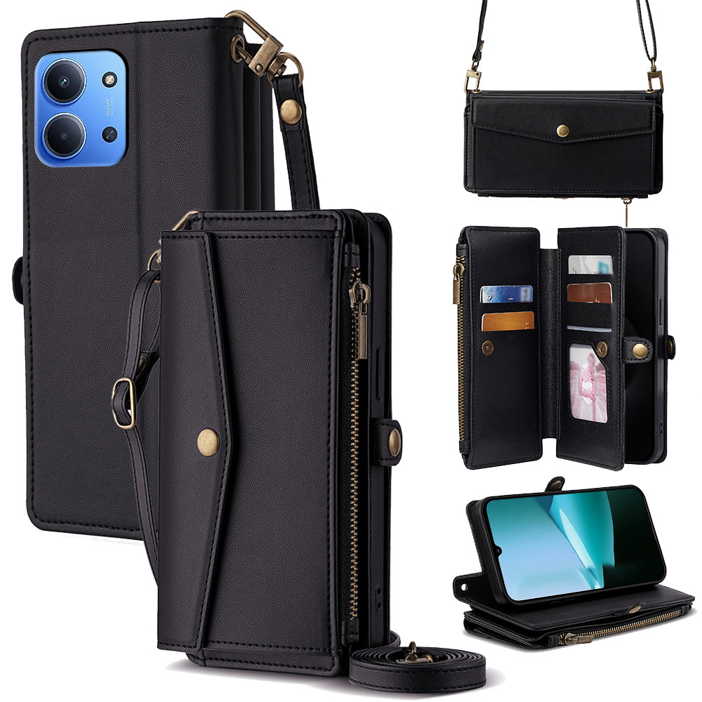 Vỏ Poco C85 Cho Xiaomi Poco C85 Bao Da Có Hai Dây Flip Cover Túi Đeo Ngang