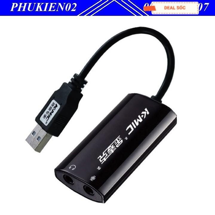 Usb sound card K-Mic 720 có dây cao cấp - Hỗ trợ âm thanh 16bit/48kHz
