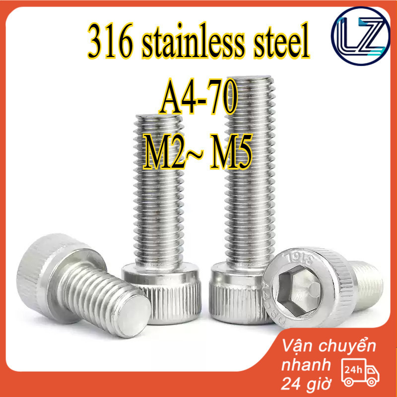 Bu lông lục giác đầu cốc bằng thép không gỉ 316 Vít lục giác A4 DIN912 bu lông đầu cốc, vít mở rộng 
