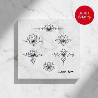   Hình xăm tạm thời chống nước thanh lịch cho nữ decal nghệ thuật cơ thể hoa sen chân thực 