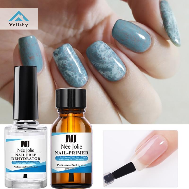 Velishy 15ml Nail Primer Nail Prep Dehydrate Base Top Coat Gel Nail Polish Need Of UV LED Lamp Nail 