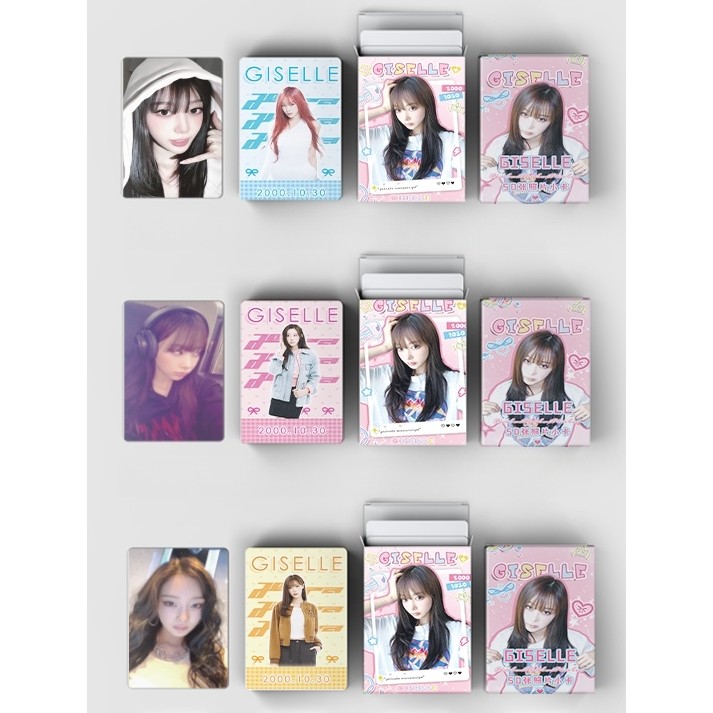 50-60 Cái / hộp Photocards Laser Hình ba chiều Lomo CardsNINGNING ĐÔNG GISELLE KARINA Kpop Bưu thiếp