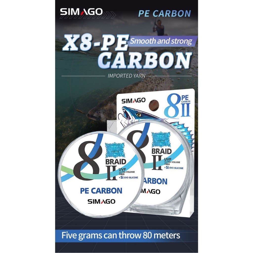 Thẻo dù Simago PE carbon braid 20m cao cấp