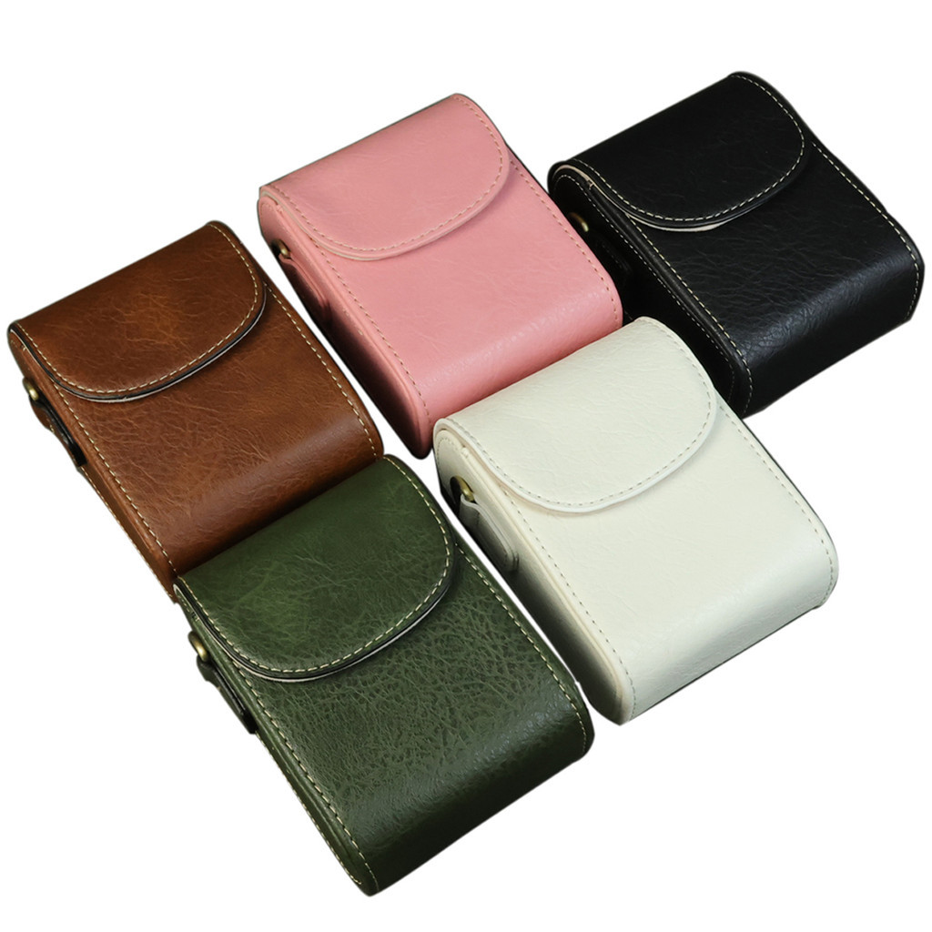 Vỏ bọc máy ảnh bằng da PU cho Canon G9X G7X II G7 X Mark III PowerShot V10 CCD Túi đeo vai di động c