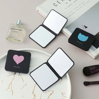  Gương mini hình chữ nhật cầm tay nhỏ nhắn 2 mặt gương vỏ đen nhám bỏ túi tiện lợi OT23 