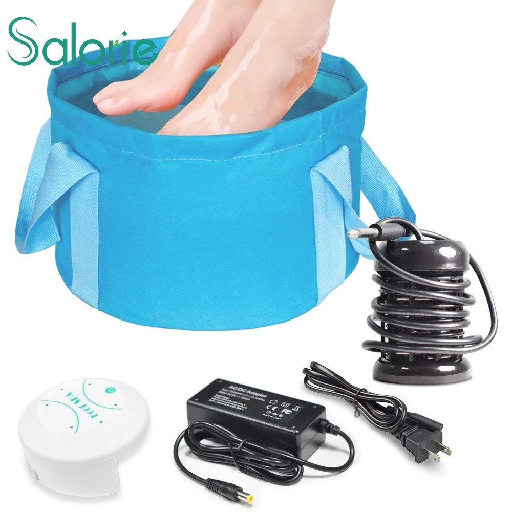 Salorie Ionic Detox Foot Bath SPA Machine Ionic Cleanse Detox Foot Bath Spa Machine có xô màu xanh c