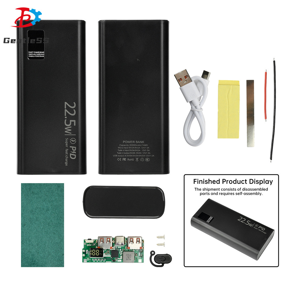 Bộ vỏ DIY sạc nhanh 22,5W 1260110 Hộp pin DIY Kit 20000mAh Pin