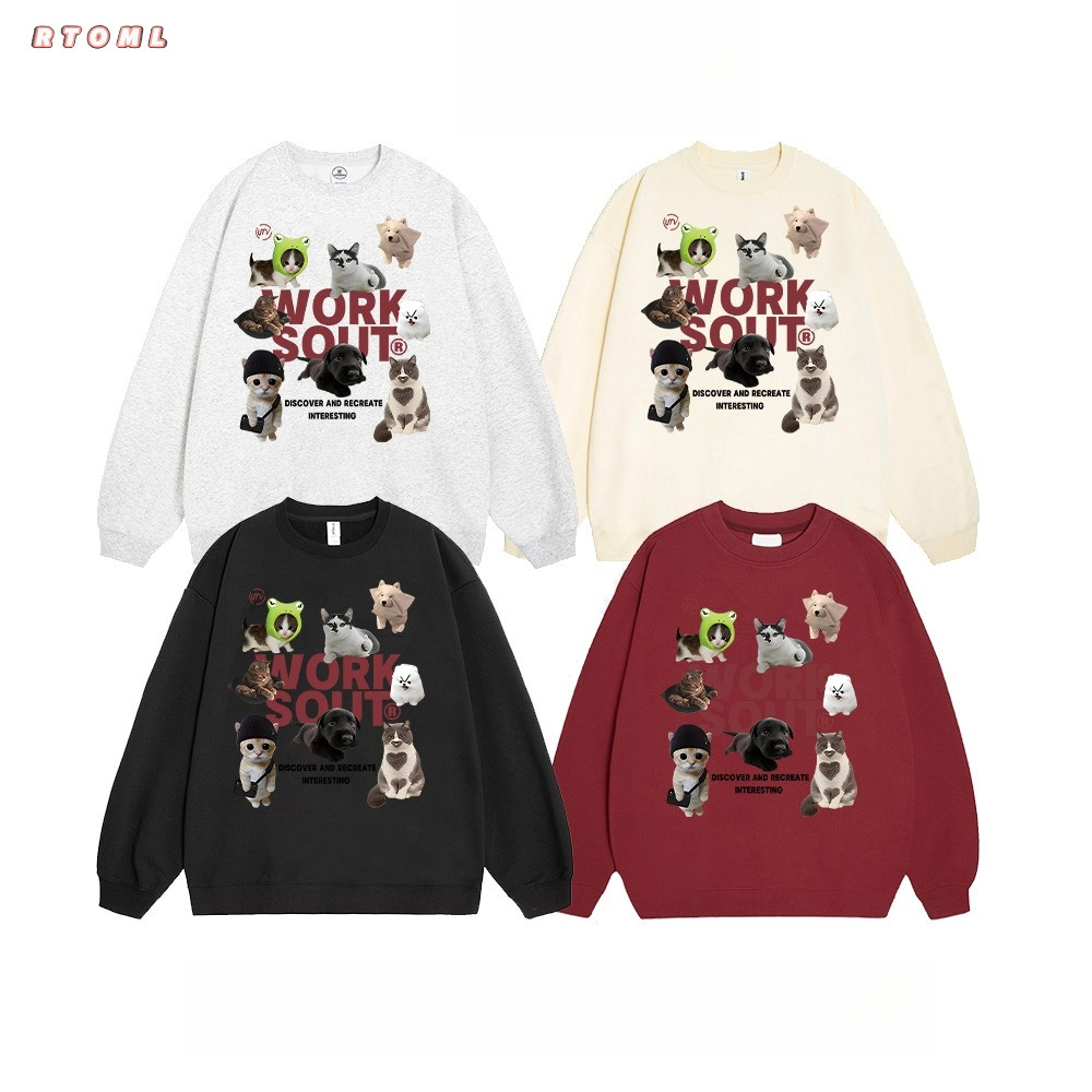 áo sweatshirts nữ mùa thu Form Rộng Local Brand - RTOML áo khoác cổ tròn 320GSM 100% cotton