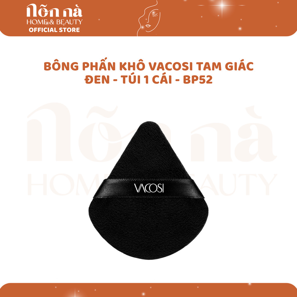 Bông Phấn Khô Vacosi Tam Giác, Đen - Túi 1 Cái - BP52