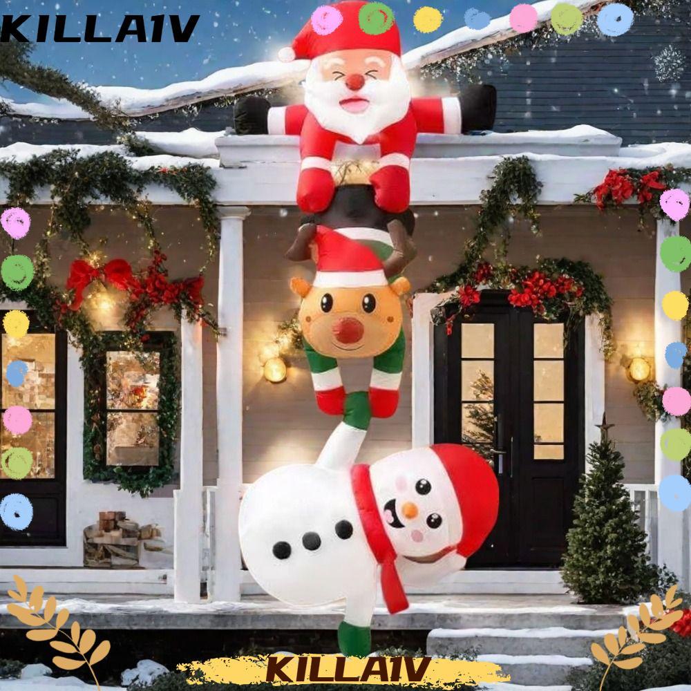 Búp bê bơm hơi Giáng sinh KILLA1V, Trang trí bơm hơi Giáng sinh DIY, Đồ chơi ngoài trời Đèn LED Đồ c