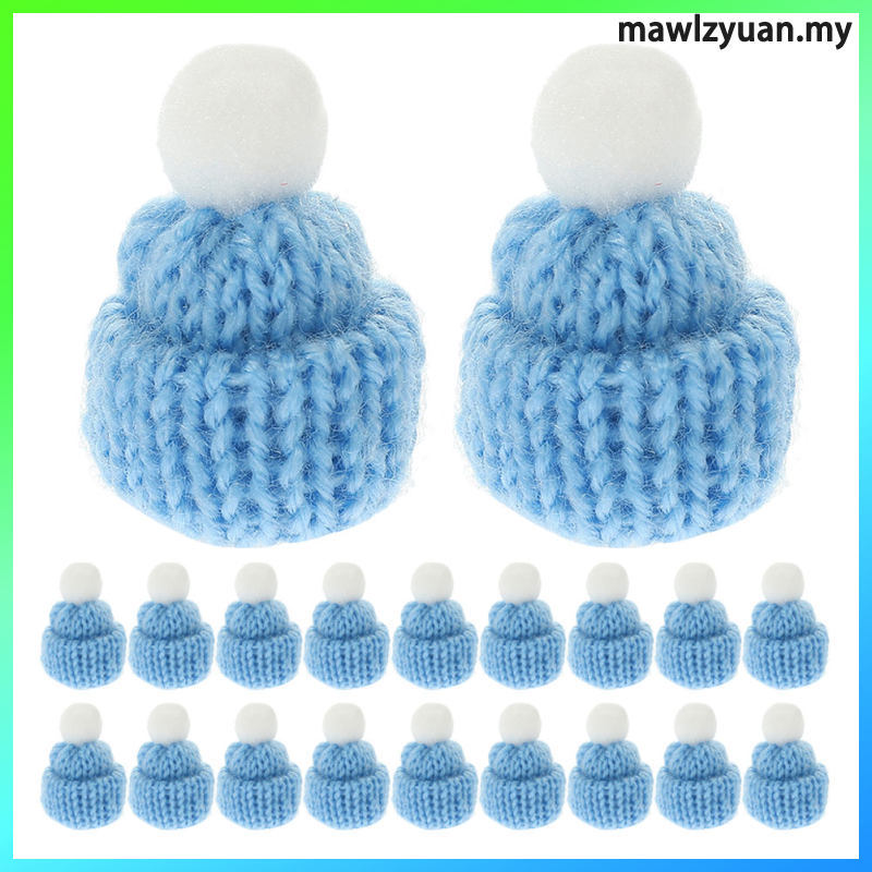 20 Chiếc Dệt Kim Christams Cây Nón Mini Kẹp Tóc Mũ 4.00X4.00X2.00CM Sky- mawlzoyuan