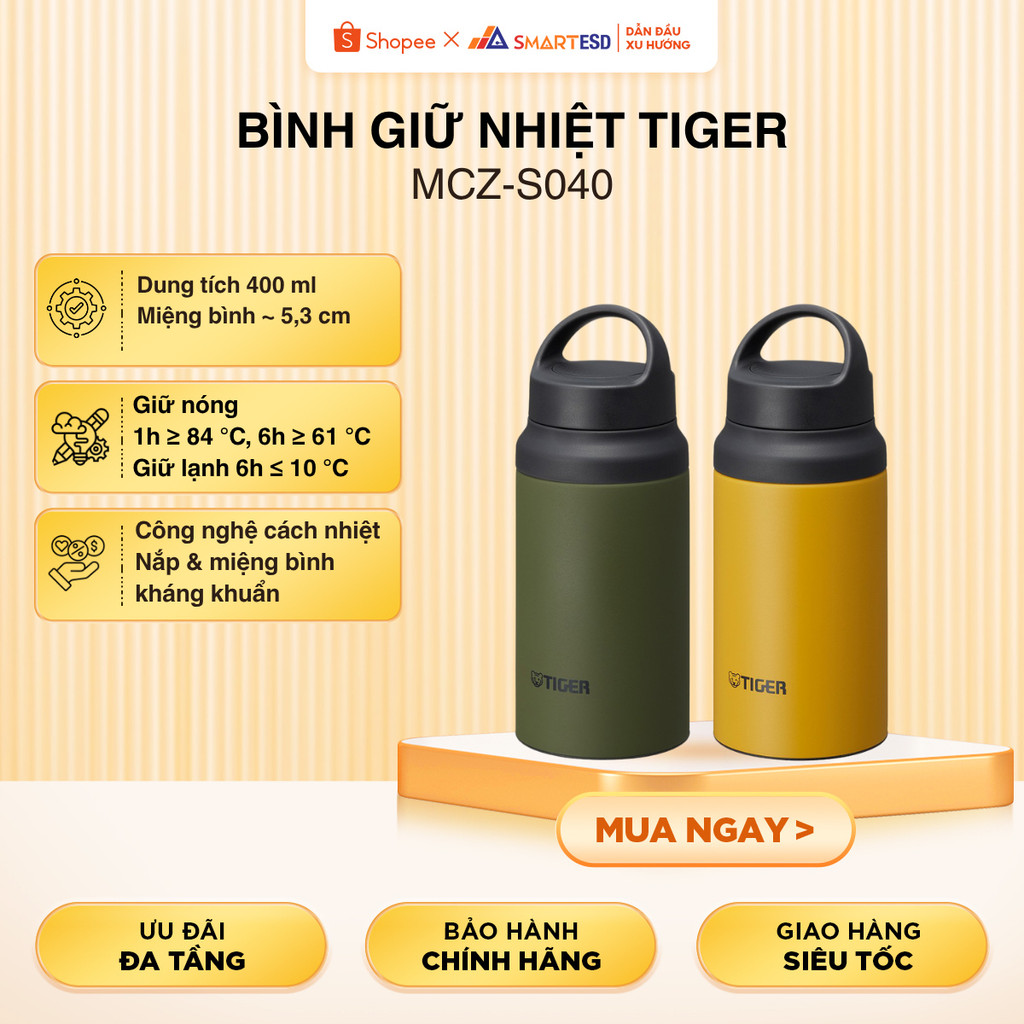 Bình giữ nhiệt Tiger MCZ-S040 (400ml) nắp vặn - Hàng chính hãng