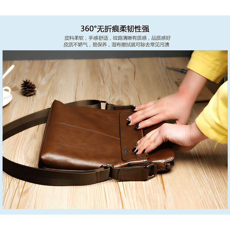 New Men's Bag Single Shoulder Bag Crossbody Bag Men's Leather Bag Business Casual Bag Vertical Backp