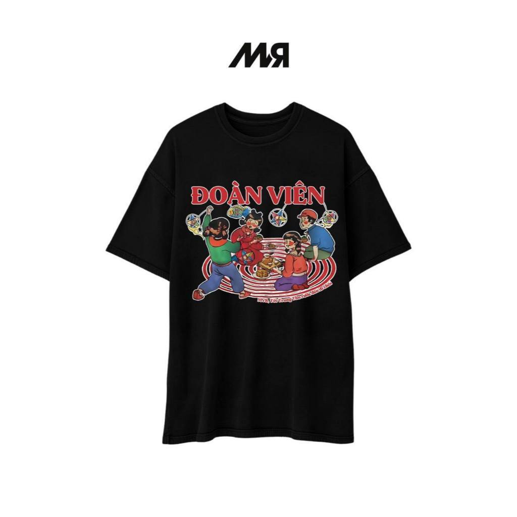 Áo thun unisex MVR - ĐOÀN VIÊN - DV - Đen/ Trắng