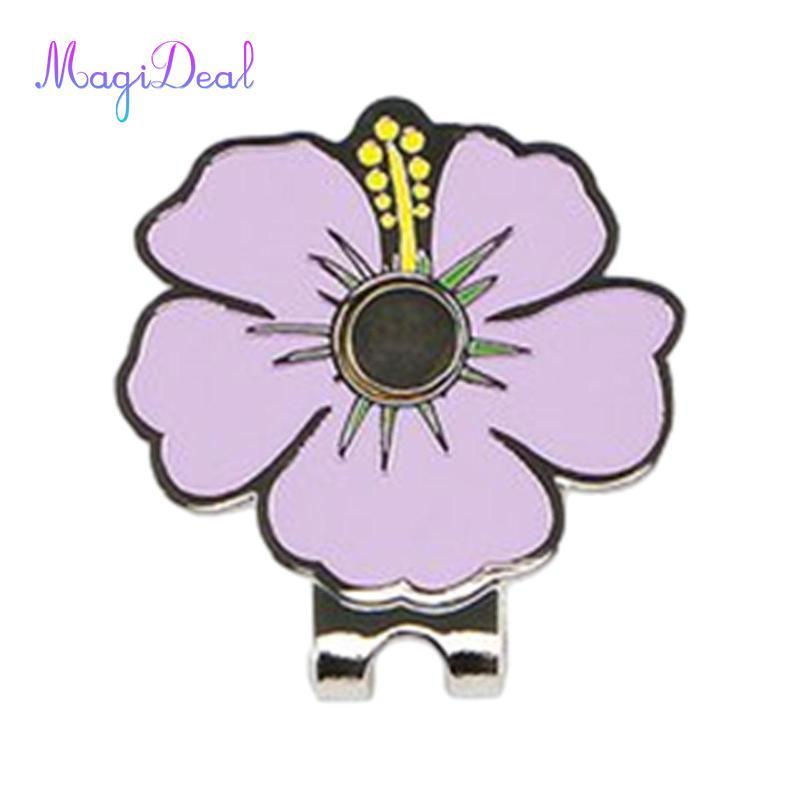 Magideal Flower Golf Ball Marker Mới lạ Người mới bắt đầu Golf Cap Holder Golf