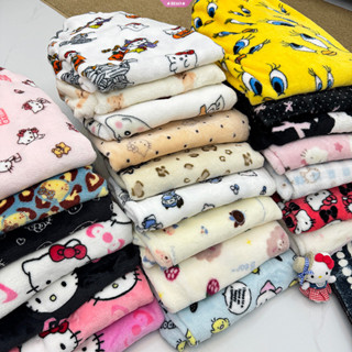  Quần ngủ ống thẳng Flannel với quần lông cừu và đồ ngủ cho ngôi nhà mùa thu đông Quần ngủ nữ Hello Kitty 