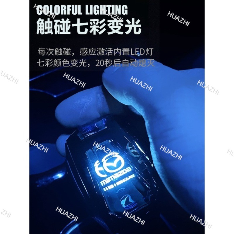 Hua Cho Mazda Touch Kích Hoạt Nhiều Màu Bánh Răng Chuyển Dịch Núm Đèn LED Logo Ô Tô Bánh Răng Dịch C
