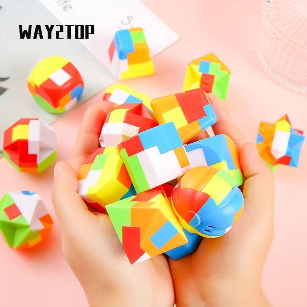 WAY2TOP Xếp Hình Luban Khóa, Trò Chơi Teaser Não Nhựa Luban Xếp Hình Ma Thuật, Hoạt Hình Antistress 