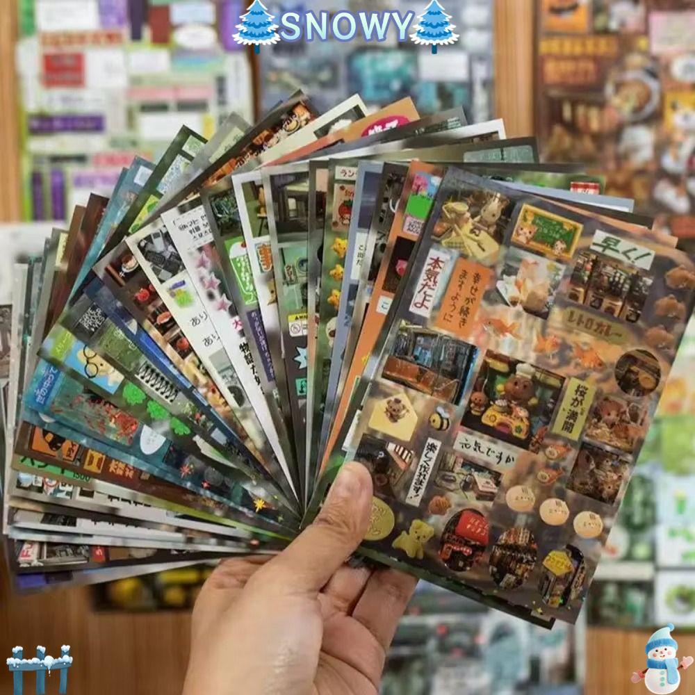SNOWY Sổ Lưu Niệm Nhãn Dán Trang Trí, Cổ 30 Tờ / Miếng Dán Sách Cắt Phim, Sáng Tạo DIY Hướng Dẫn Sử 