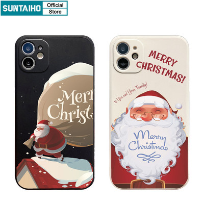 Ốp Điện Thoại Suntaiho Giáng Sinh Vui Vẻ Họa Tiết Ông Già Noel Silicon Mềm Cao Cấp Chống Sốc Cho iPhone 11 12 13 14 15 16 Pro Max IP 7 8 Plus Iphon X XS XR Xs max