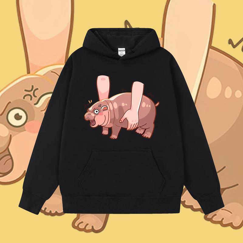 Baby Hippo Zoo Moodeng Mặc Unisex Áo Hoodie dài tay 7