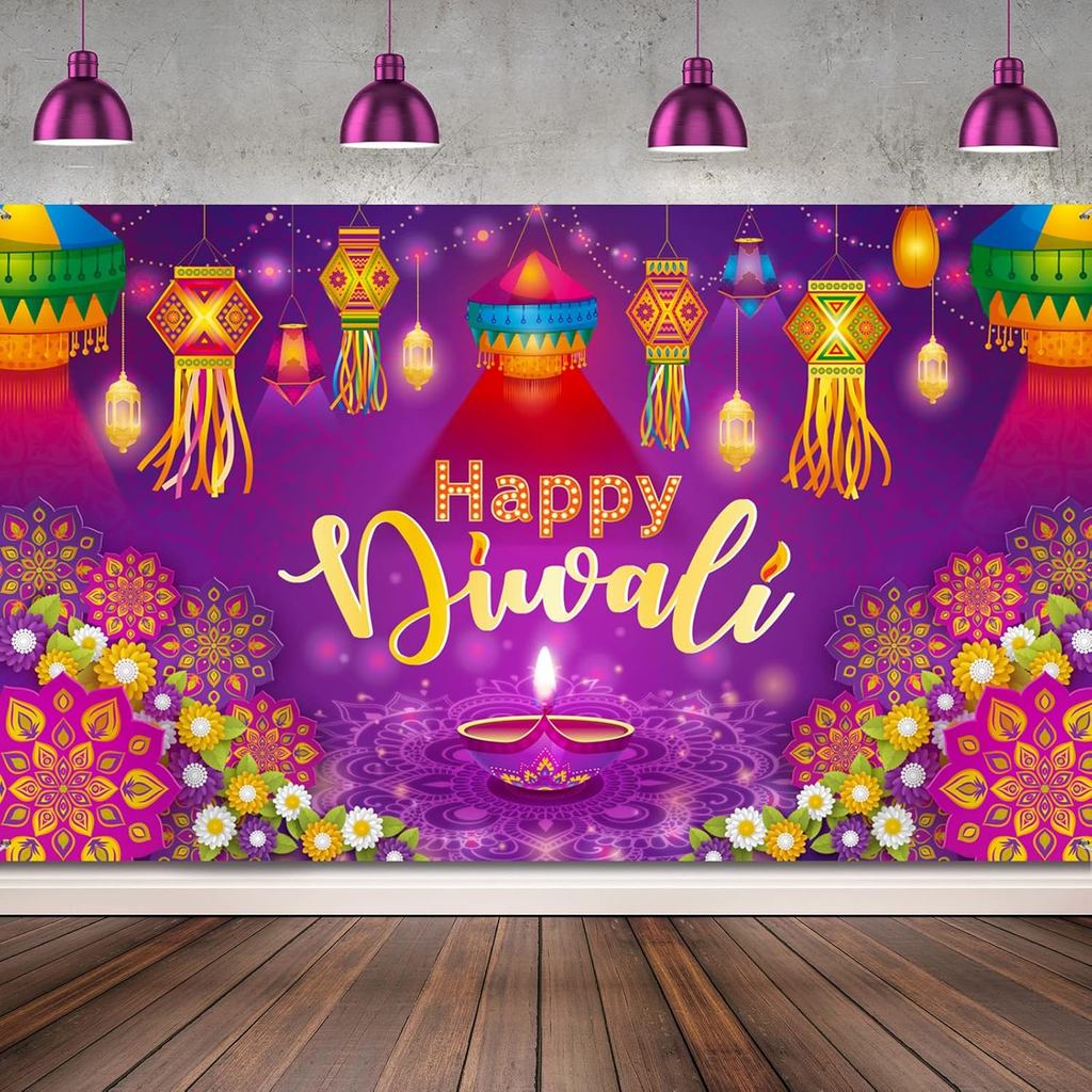 Trang trí biểu ngữ phông nền Clabby Happy Diwali, Lễ hội đèn trang trí phông nền chụp ảnh tiệc cho b
