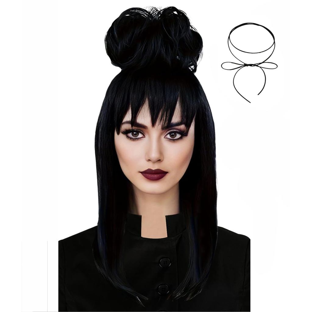 Tóc Giả Màu Đen Sóng cho Lydia Deetz - Trang Phục Halloween dành cho Nữ