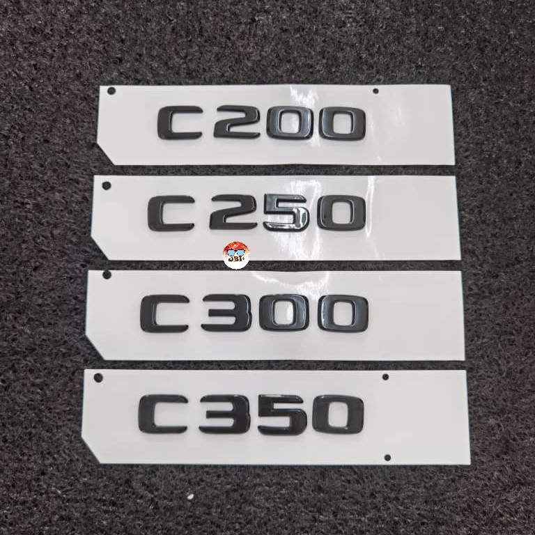 Logo Mercedes Benz AMG Quốc Huy AMG C200 C250 C300 C350 Bạc Bóng Đen Logo