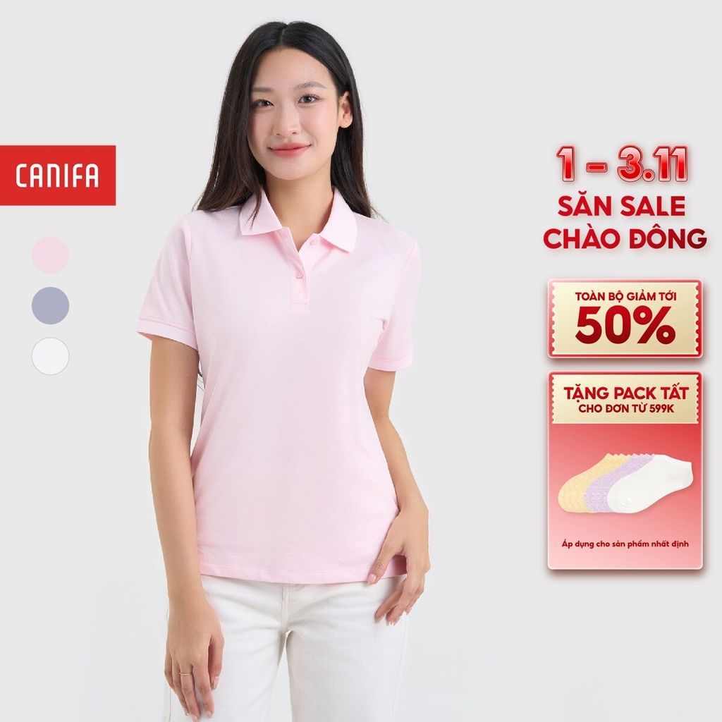 Áo polo nữ basic cộc tay CANIFA 6TP25S004