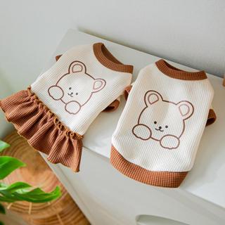 Cặp Đôi Thú Cưng Quần Áo Gấu Dễ Thương Chó Đầm Cho Shih Tzu Chó Con Áo Thun Mèo Trang Phục Váy Chó