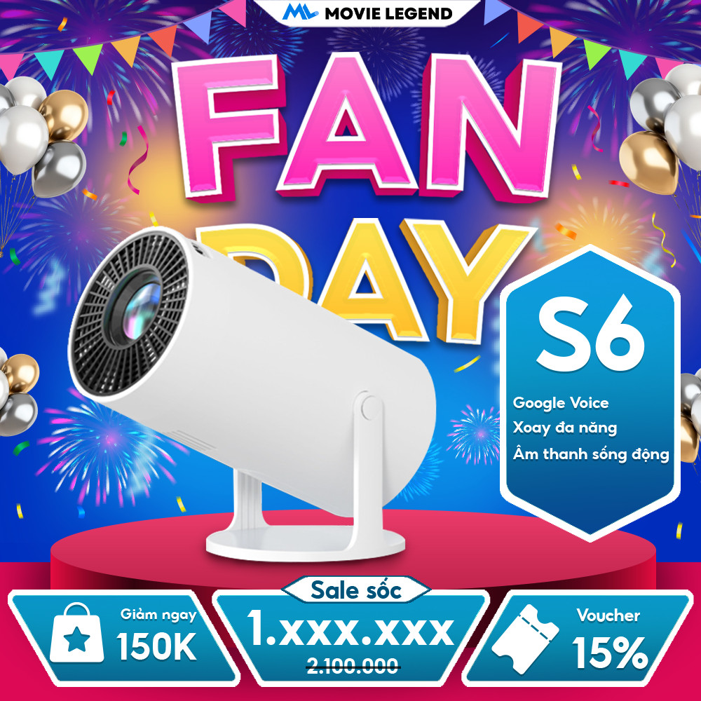 [SG1][HCM SINH NHẬT 2 TUỔI][Bản Nân g Cấp] Máy Chiếu Mini S6 - Máy Chiếu Movie Legend - Hỗ Trợ Full 