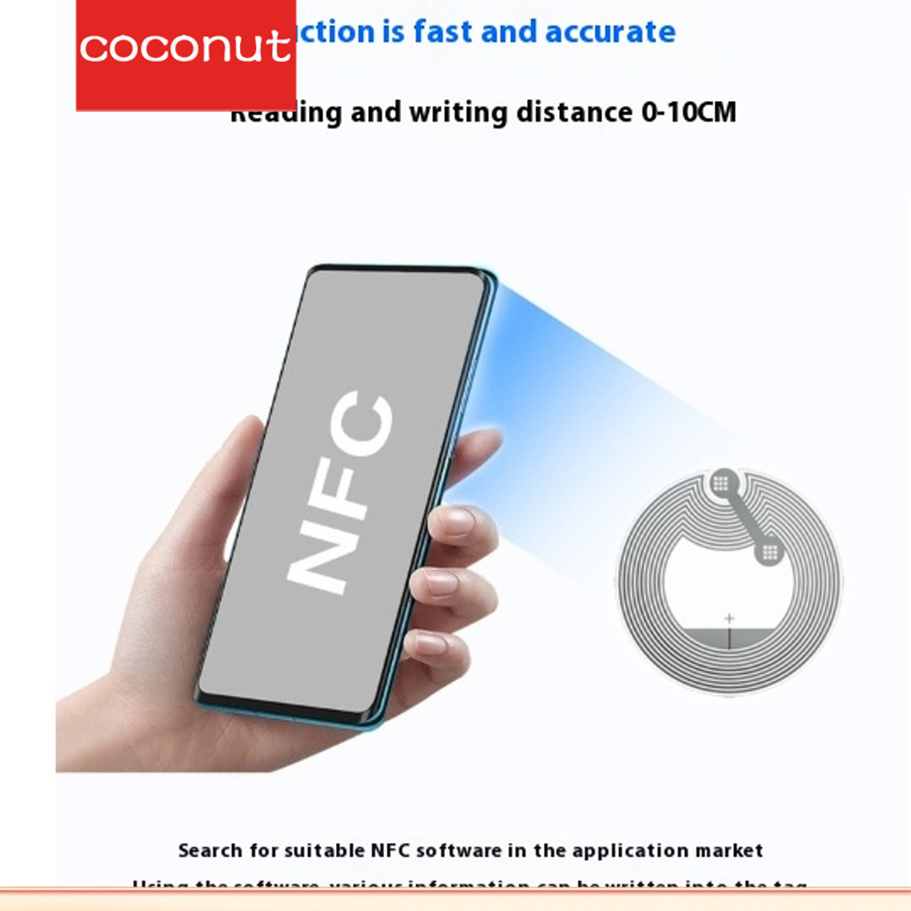 NTAG213 Miếng Dán Với Adheve 50 Chiếc Thẻ Nhãn Trống 25mm NTAG213 Nhãn Thẻ Rfid