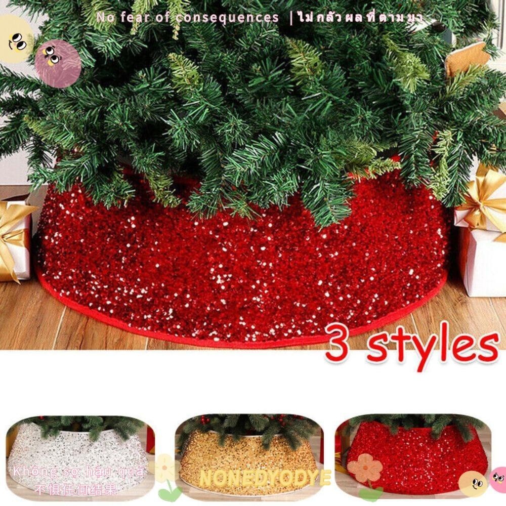 Nonedyed Christmas Sequins Tree Skirt, Merry Christmas Party Props Home Decoration Around Christmas 