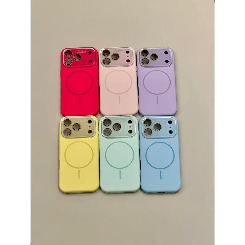 Niche ins Màu Kẹo Bốn Gói Cửa Sổ Lớn Từ Tính Thích Hợp Cho ihone17promax16 Vỏ Điện Thoại Phong Cách 